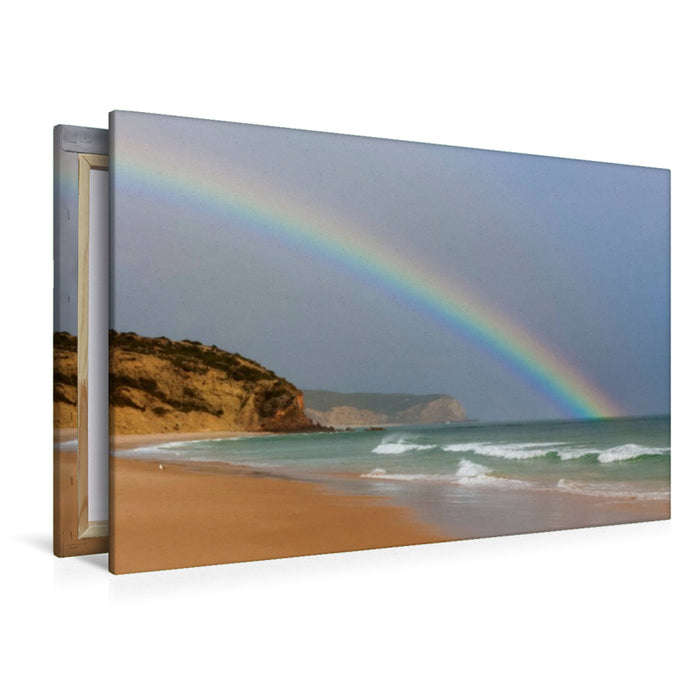 Premium Textil-Leinwand Regenbogen am Strand von Luz