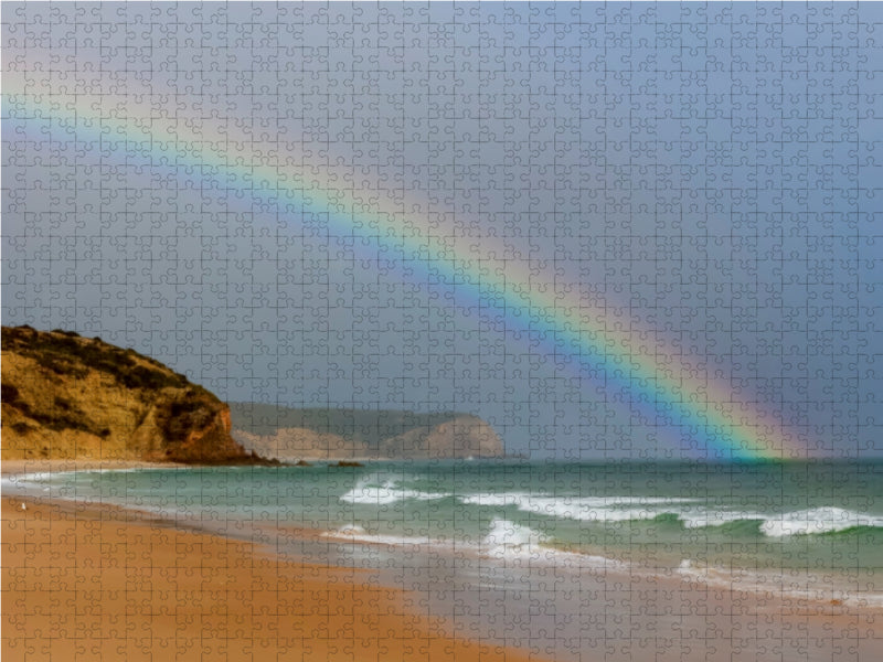 Regenbogen am Strand von Luz 1000 Teile Puzzle quer - CALVENDO Foto-Puzzle'