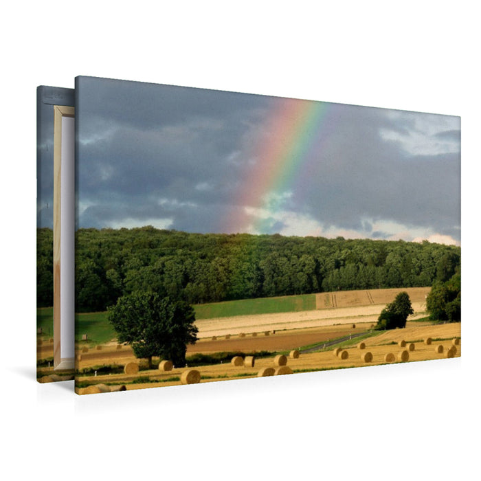 Premium Textil-Leinwand Regenbogen überm Sensenstein