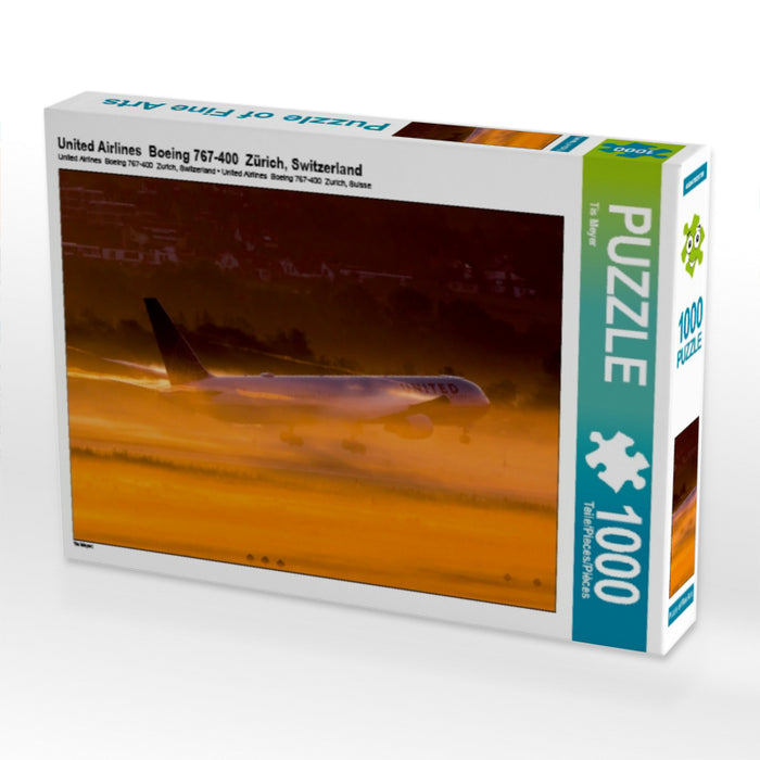 United Airlines  Boeing 767-400  Zürich, Switzerland 1000 Teile Puzzle quer - CALVENDO Foto-Puzzle'