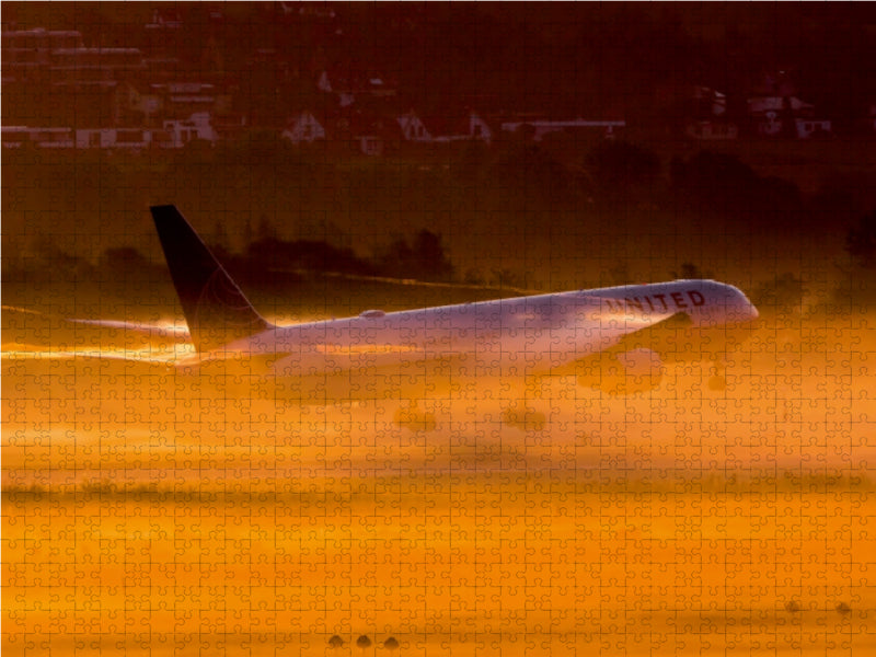 United Airlines  Boeing 767-400  Zürich, Switzerland 1000 Teile Puzzle quer - CALVENDO Foto-Puzzle'