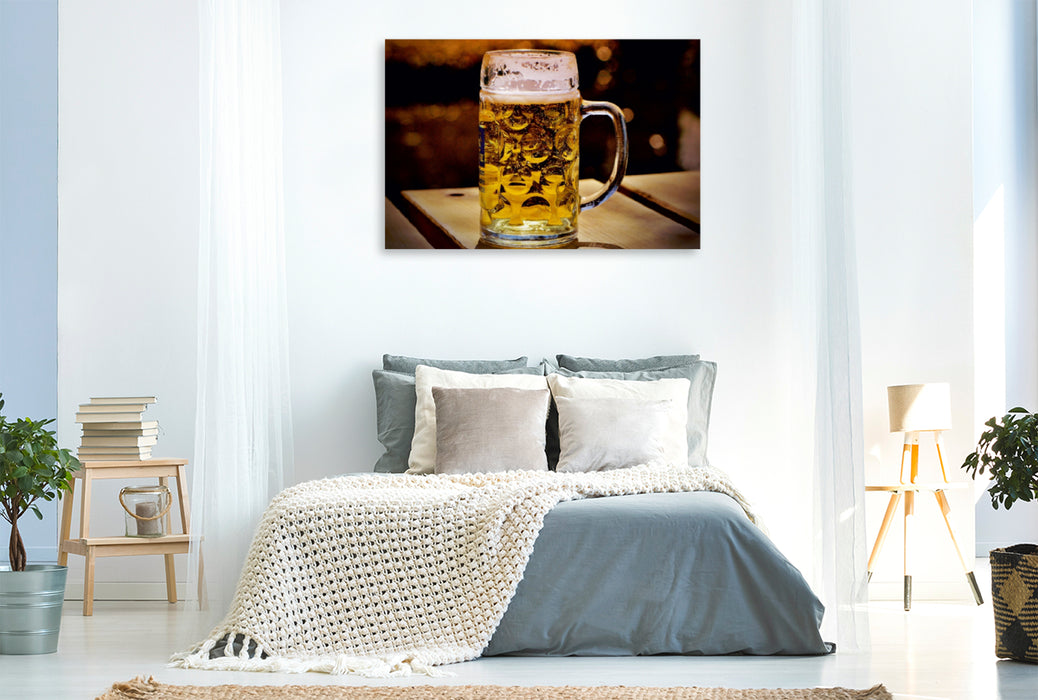 Premium Textil-Leinwand Premium Textil-Leinwand 120 cm x 80 cm quer Eine Mass Bier ...