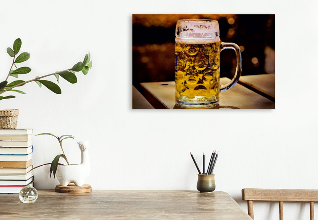 Premium Textil-Leinwand Premium Textil-Leinwand 120 cm x 80 cm quer Eine Mass Bier ...