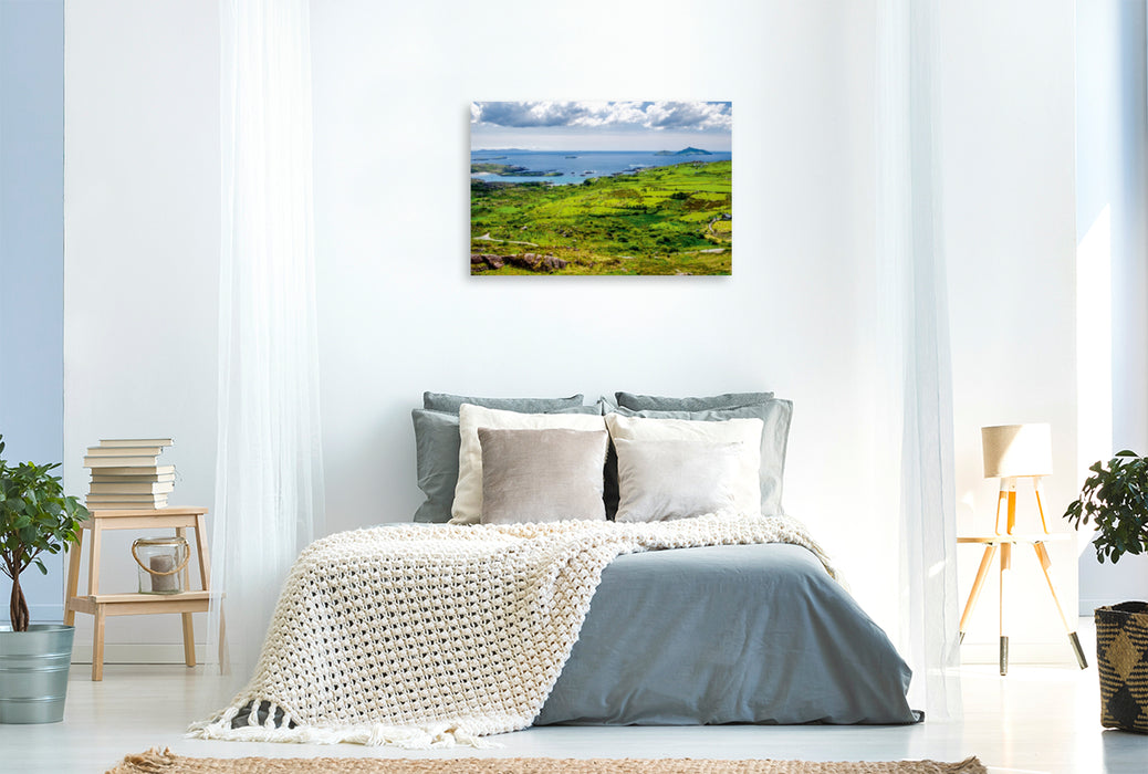 Premium Textil-Leinwand Premium Textil-Leinwand 120 cm x 80 cm quer View on Scariff Islands, Ring of Kerry, Irland