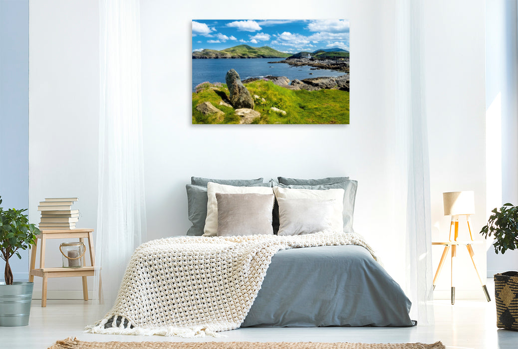 Premium Textil-Leinwand Premium Textil-Leinwand 120 cm x 80 cm quer Valentia Island, Ring of Kerry, Irland