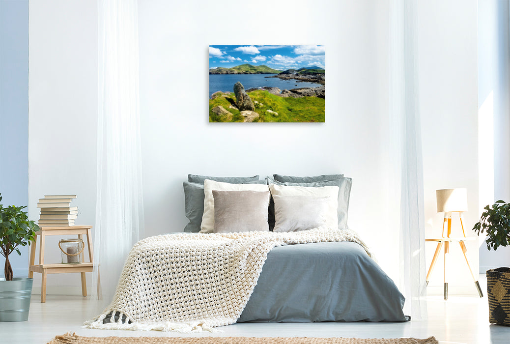 Premium Textil-Leinwand Premium Textil-Leinwand 120 cm x 80 cm quer Valentia Island, Ring of Kerry, Irland