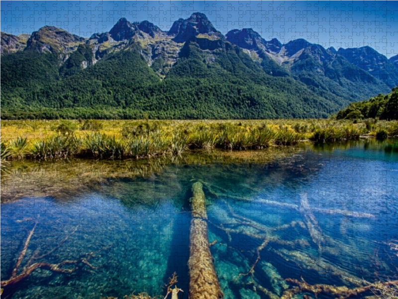 Reflexionen im klaren Gebirgssee 1000 Teile Puzzle quer - CALVENDO Foto-Puzzle'