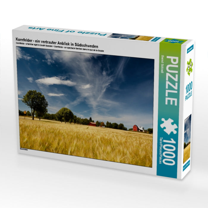 Kornfelder - ein vertrauter Anblick in Südschweden 1000 Teile Puzzle quer - CALVENDO Foto-Puzzle'
