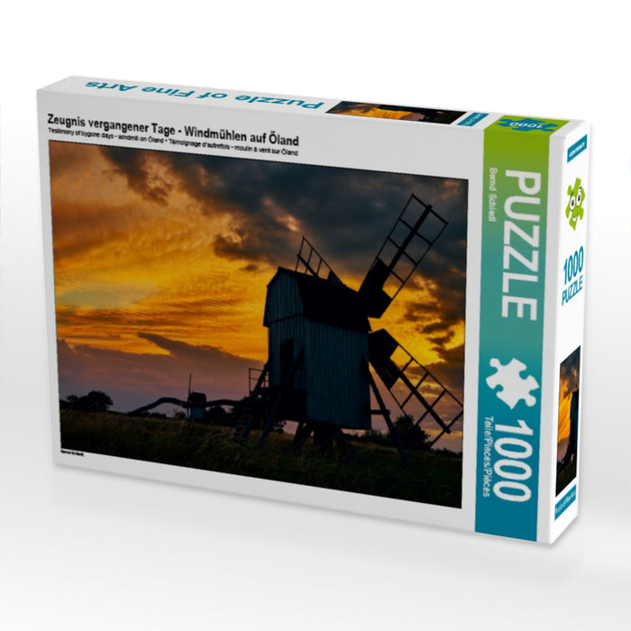 Zeugnis vergangener Tage - Windmühlen auf Öland 1000 Teile Puzzle quer - CALVENDO Foto-Puzzle'