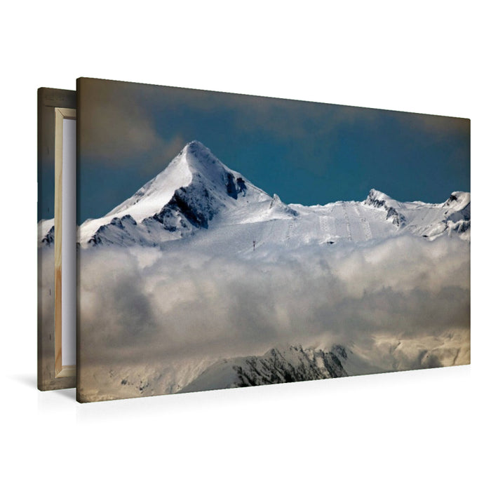 Premium Textil-Leinwand Gletscher Skigebiet Kitzsteinhorn