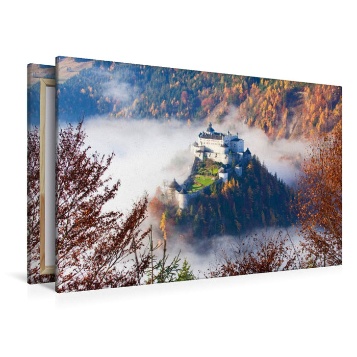 Premium Textil-Leinwand Burg Hohenwerfen