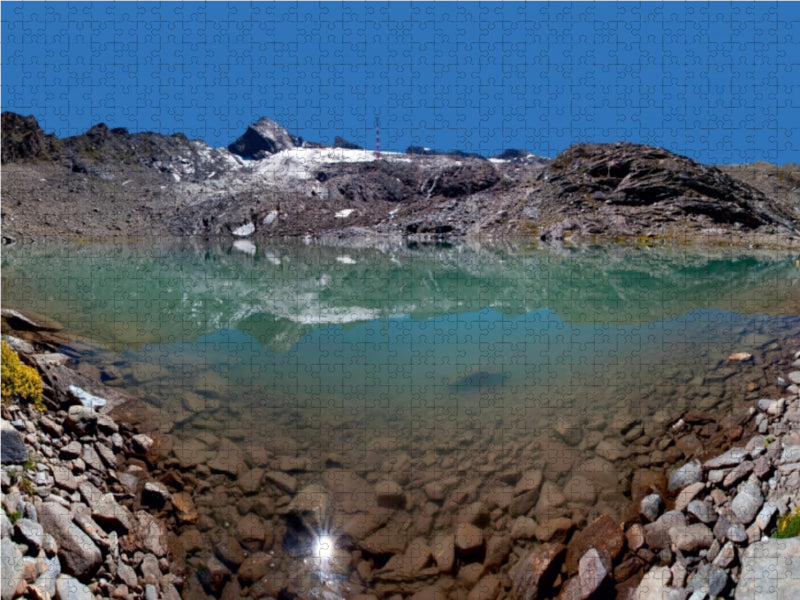 Das Kitzsteinhorn spiegelt sich im Gletschersee 1000 Teile Puzzle quer - CALVENDO Foto-Puzzle'