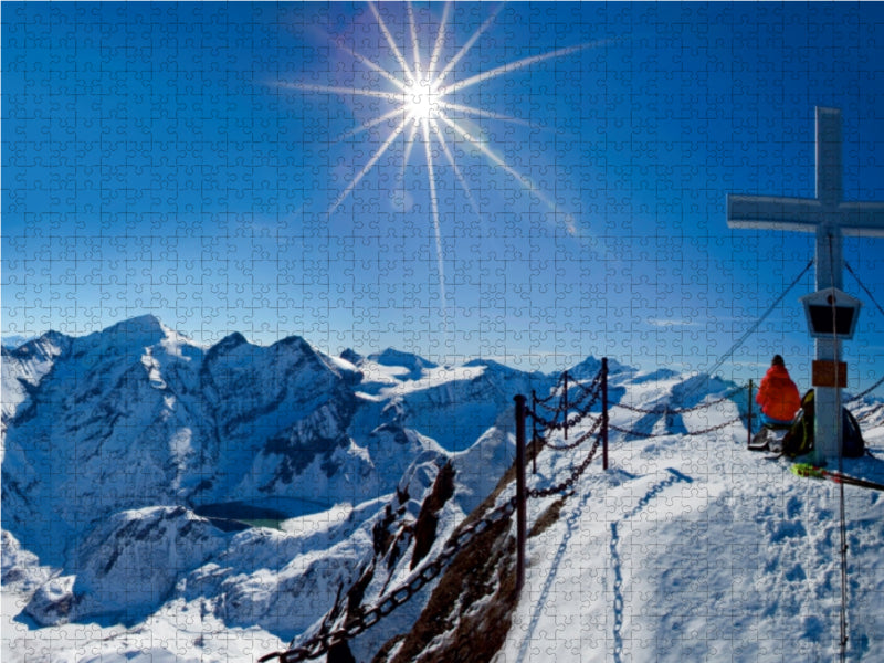 Am Kitzsteinhorn mit Ausblick in die Glocknergruppe 1000 Teile Puzzle quer - CALVENDO Foto-Puzzle'