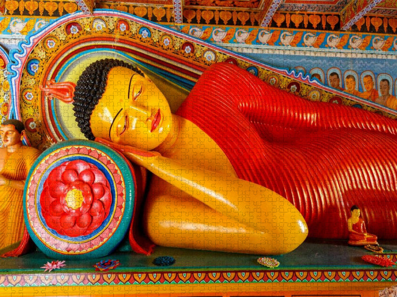 Schlafender Buddha, Isurumuni Viharaya, Anuradhapura - CALVENDO Foto-Puzzle'