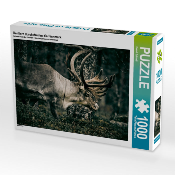 Rentiere durchstreifen die Finnmark 1000 Teile Puzzle quer - CALVENDO Foto-Puzzle'
