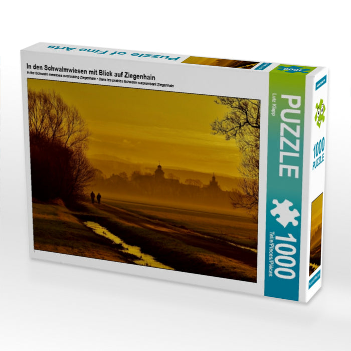 In den Schwalmwiesen mit Blick auf Ziegenhain 1000 Teile Puzzle quer - CALVENDO Foto-Puzzle'