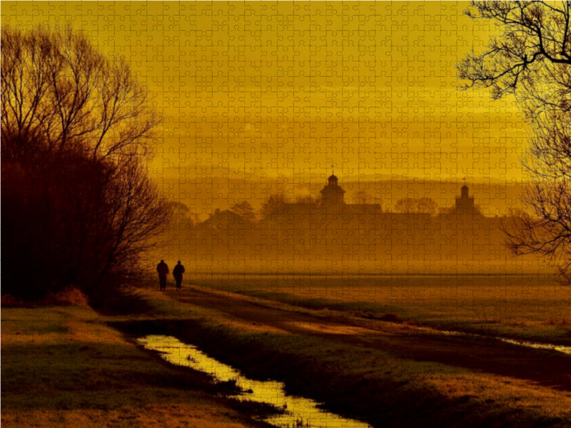 In den Schwalmwiesen mit Blick auf Ziegenhain 1000 Teile Puzzle quer - CALVENDO Foto-Puzzle'