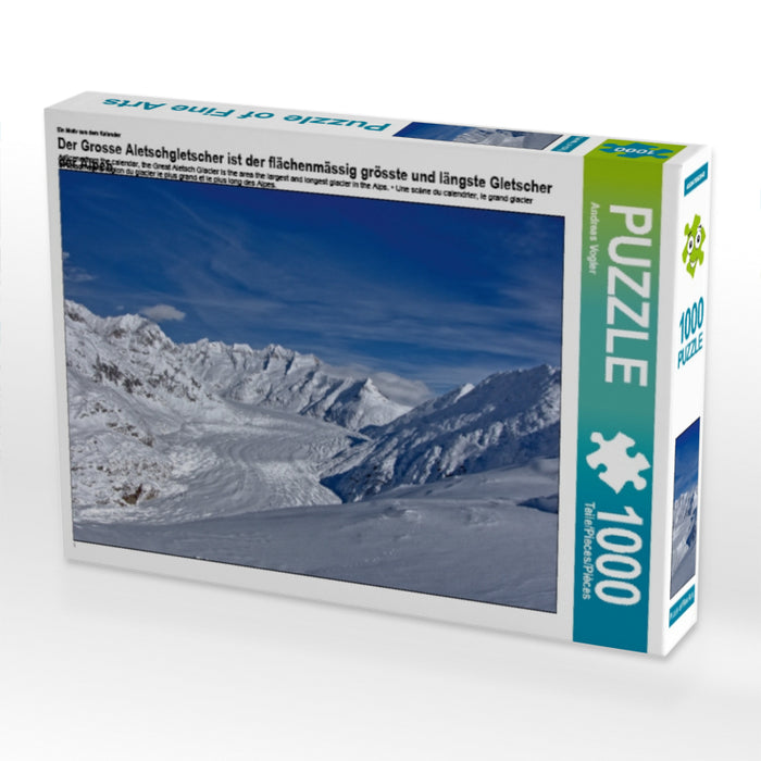 Ein Motiv aus dem Kalender Der Grosse Aletschgletscher ist der flächenmässig grösste und längste Gletscher der Alpen. 1000 Teile Puzzle quer - CALVENDO Foto-Puzzle'