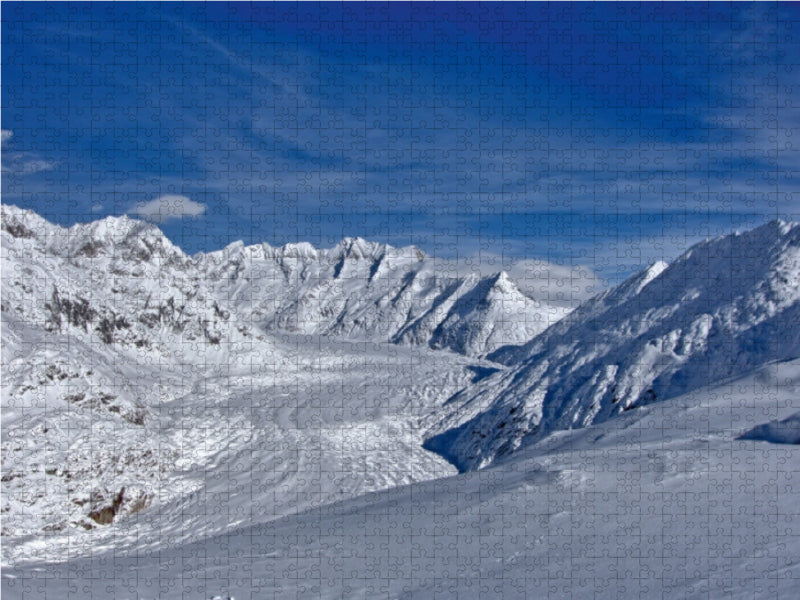 Ein Motiv aus dem Kalender Der Grosse Aletschgletscher ist der flächenmässig grösste und längste Gletscher der Alpen. 1000 Teile Puzzle quer - CALVENDO Foto-Puzzle'
