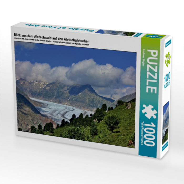 Blick aus dem Aletschwald auf den Aletschgletscher 1000 Teile Puzzle quer - CALVENDO Foto-Puzzle'