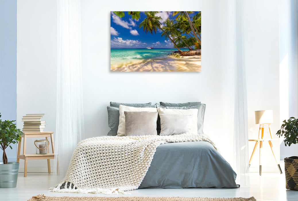 Premium Textil-Leinwand Premium Textil-Leinwand 120 cm x 80 cm quer Ein Motiv aus dem Kalender Malediven - Traumhaftes Paradies im Indischen Ozean