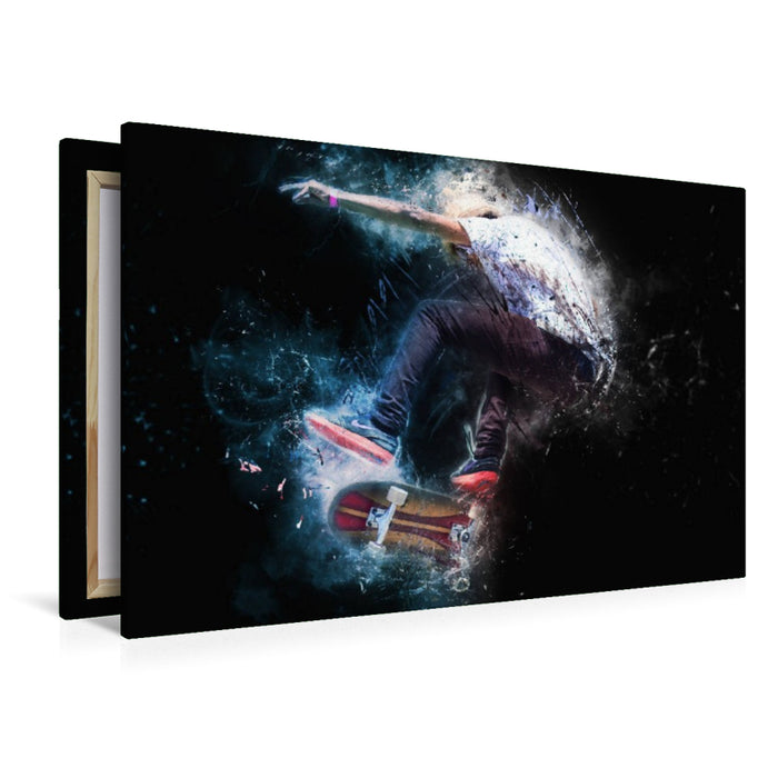 Premium Textil-Leinwand Skateboarding