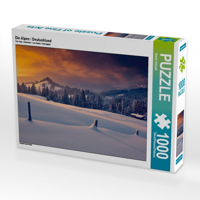 Die Alpen / Deutschland 1000 Teile Puzzle quer - CALVENDO Foto-Puzzle'