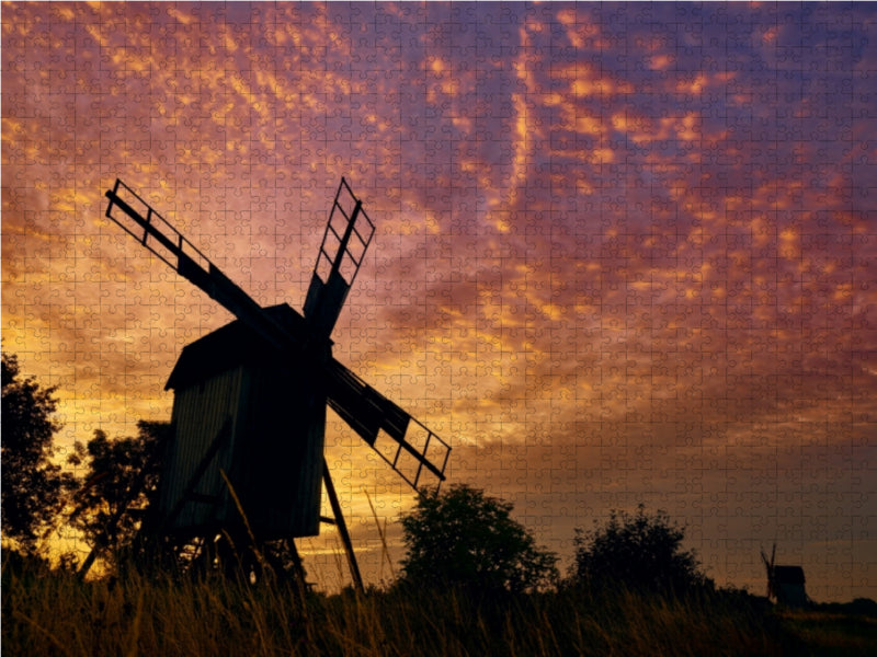 Windmühlen auf Öland / Schweden 1000 Teile Puzzle quer - CALVENDO Foto-Puzzle'