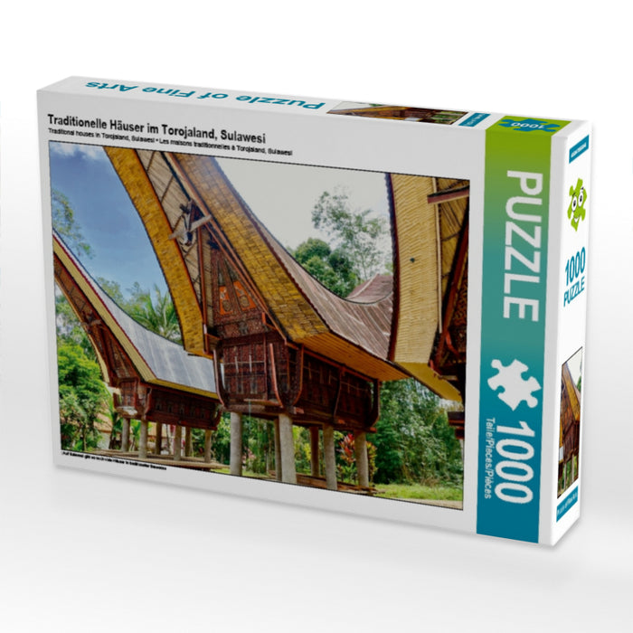 Traditionelle Häuser im Torojaland, Sulawesi 1000 Teile Puzzle quer - CALVENDO Foto-Puzzle'