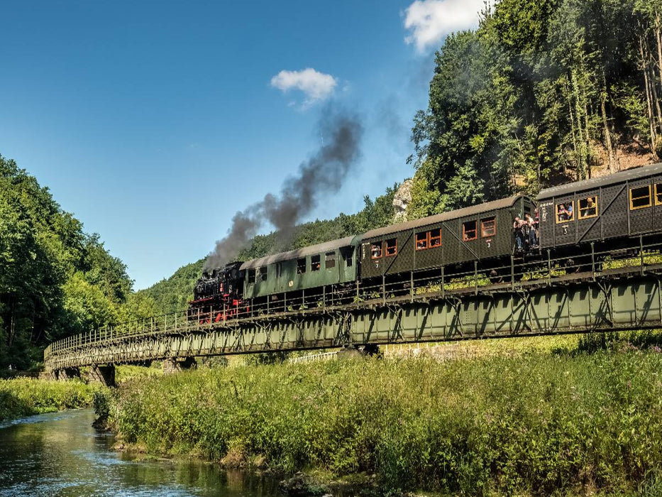 Auf der Wiesentbrücke bei Behringersmühle - CALVENDO Foto-Puzzle'