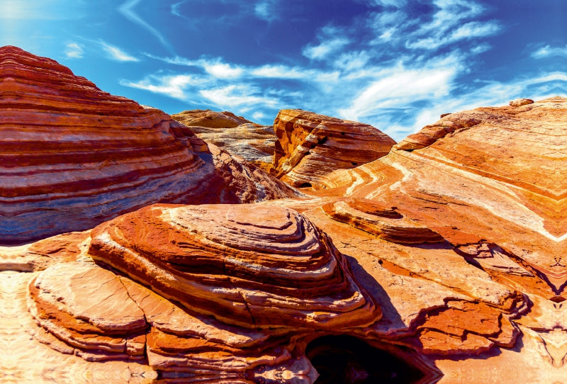 Premium Textil-Leinwand Firewave, Valley of Fire, Nevada