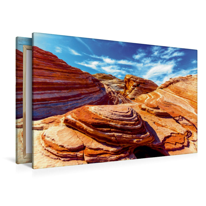 Premium Textil-Leinwand Firewave, Valley of Fire, Nevada