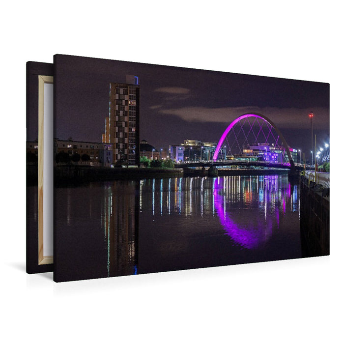 Premium Textil-Leinwand Brücke über den Clyde in Glasgow