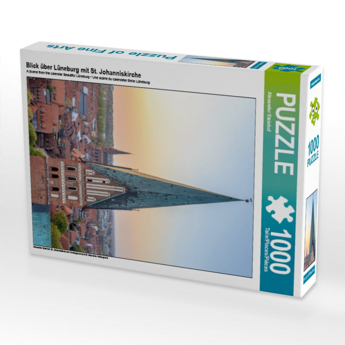 Blick über Lüneburg mit St. Johanniskirche 1000 Teile Puzzle hoch - CALVENDO Foto-Puzzle'