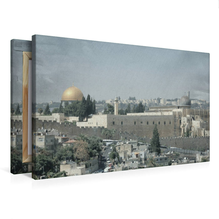 Toile textile haut de gamme Toile textile haut de gamme 75 cm x 50 cm sur les murs de la vieille ville de Jérusalem 