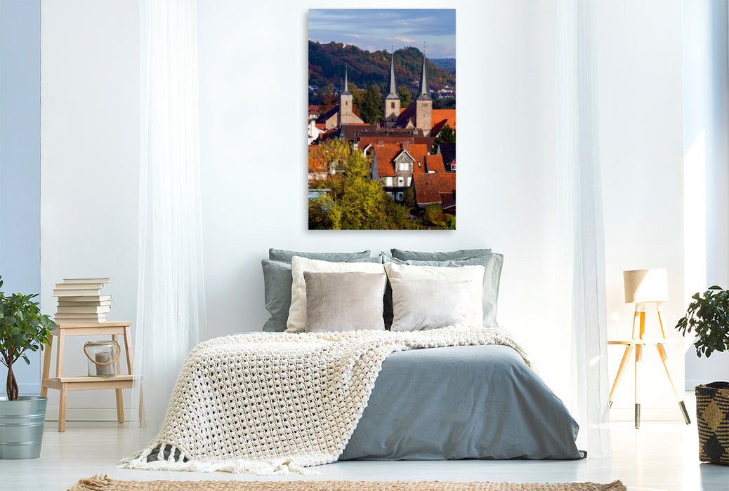 Premium Textil-Leinwand Premium Textil-Leinwand 80 cm x 120 cm  hoch Ein Motiv aus dem Kalender Stadt Schlüchtern