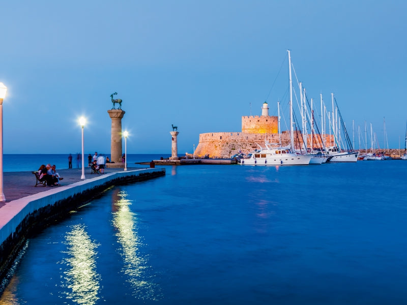 Mandraki-Hafen in der Stadt Rhodos auf der Insel Rhodos 1000 Teile Puzzle quer - CALVENDO Foto-Puzzle'