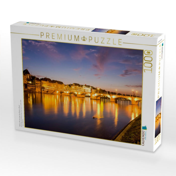 Mittlere Brücke über den Rhein in Basel - CALVENDO Foto-Puzzle'