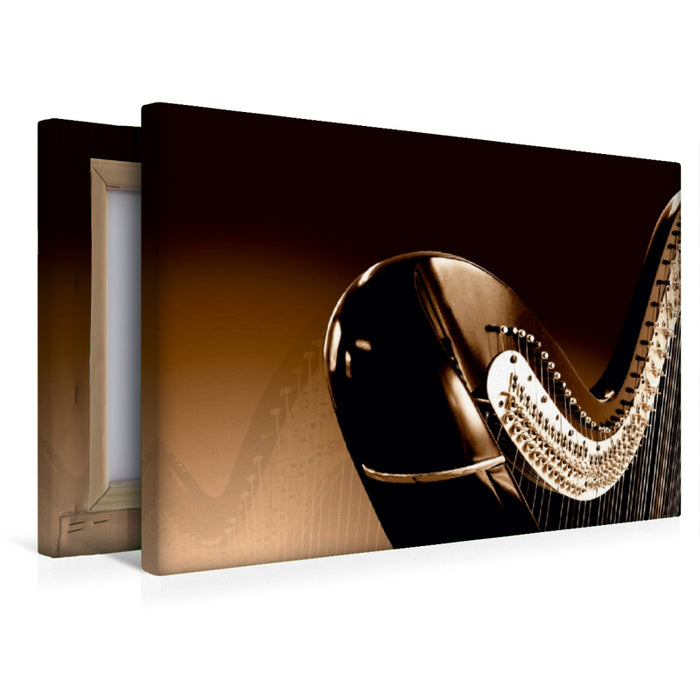 Premium Textil-Leinwand Harfe