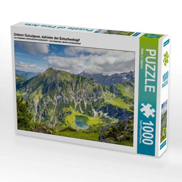Unterer Gaisalpsee, dahinter der Entschenkopf 1000 Teile Puzzle quer - CALVENDO Foto-Puzzle'