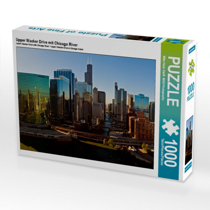 Upper Wacker Drive with Chicago River - CALVENDO photo puzzle 
