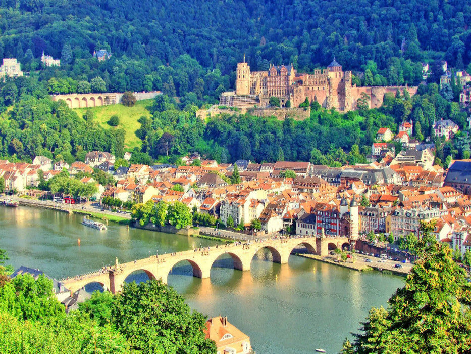 Heidelberger Altstadt mit Schloss - CALVENDO Foto-Puzzle'