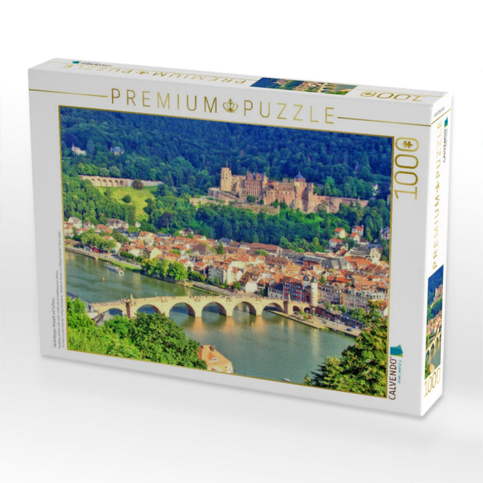 Heidelberger Altstadt mit Schloss - CALVENDO Foto-Puzzle'