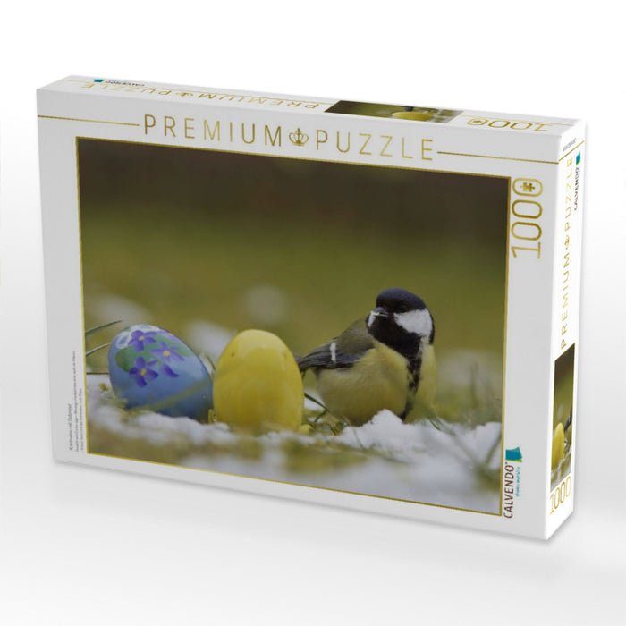Kohlmeise mit Ostereier - CALVENDO Foto-Puzzle'