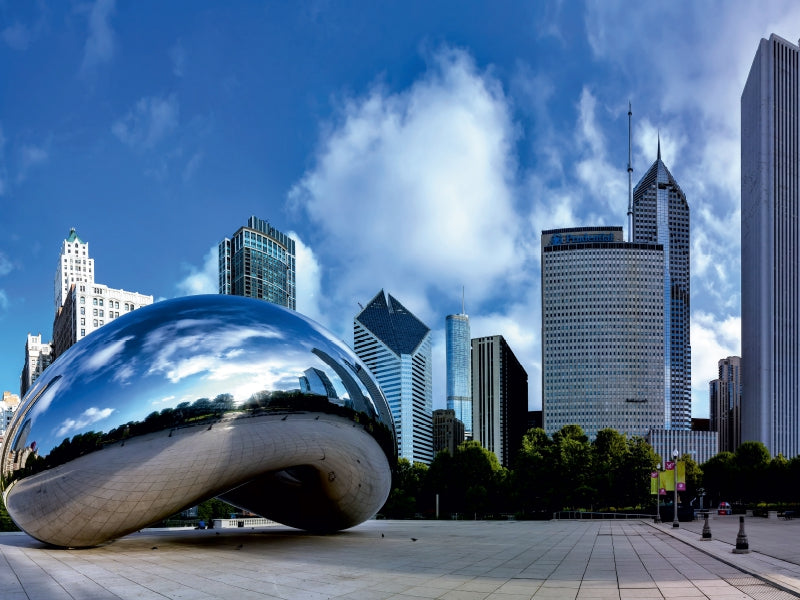 Chicago, Illinois, Skyline im Millenium Park 1000 Teile Puzzle quer - CALVENDO Foto-Puzzle'