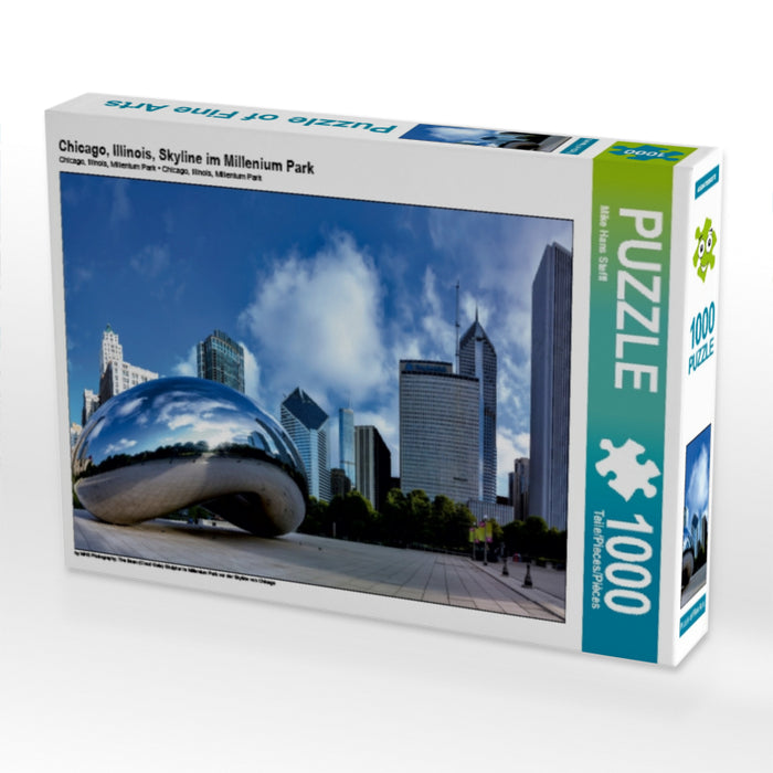 Chicago, Illinois, Skyline im Millenium Park 1000 Teile Puzzle quer - CALVENDO Foto-Puzzle'