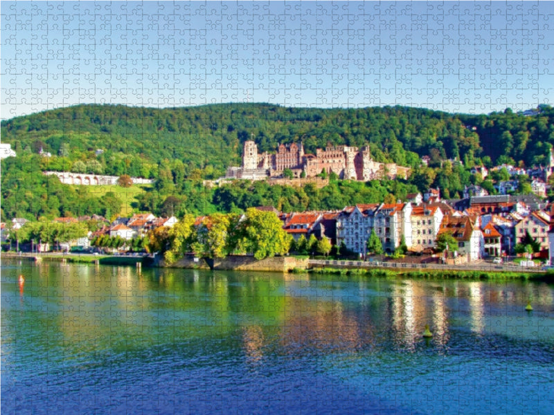 Schloss Heidelberg und Altstadt am Neckar 1000 Teile Puzzle quer - CALVENDO Foto-Puzzle'