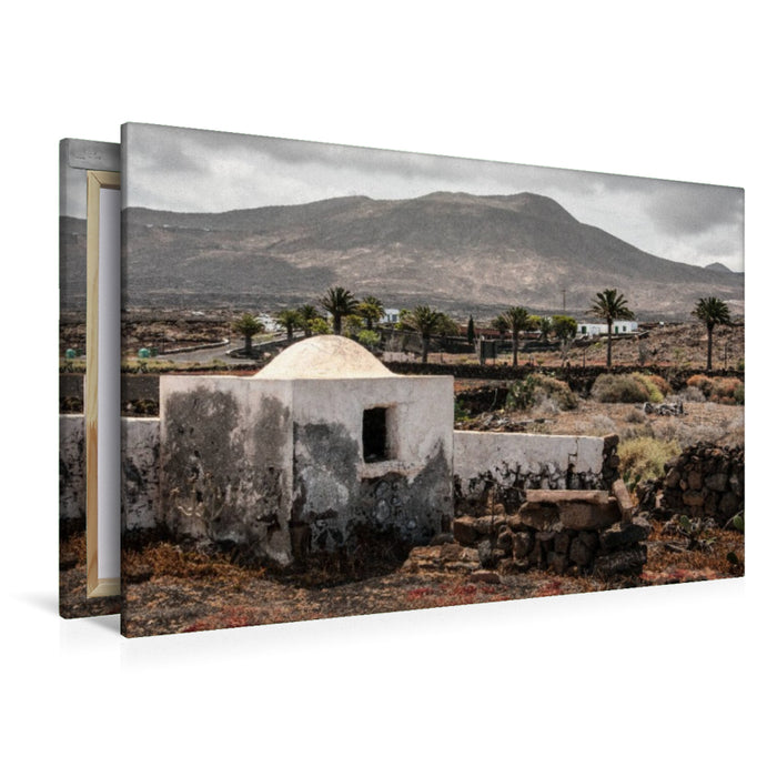 Toile textile premium Toile textile premium 120 cm x 80 cm paysage Lanzarote - Yaiza 