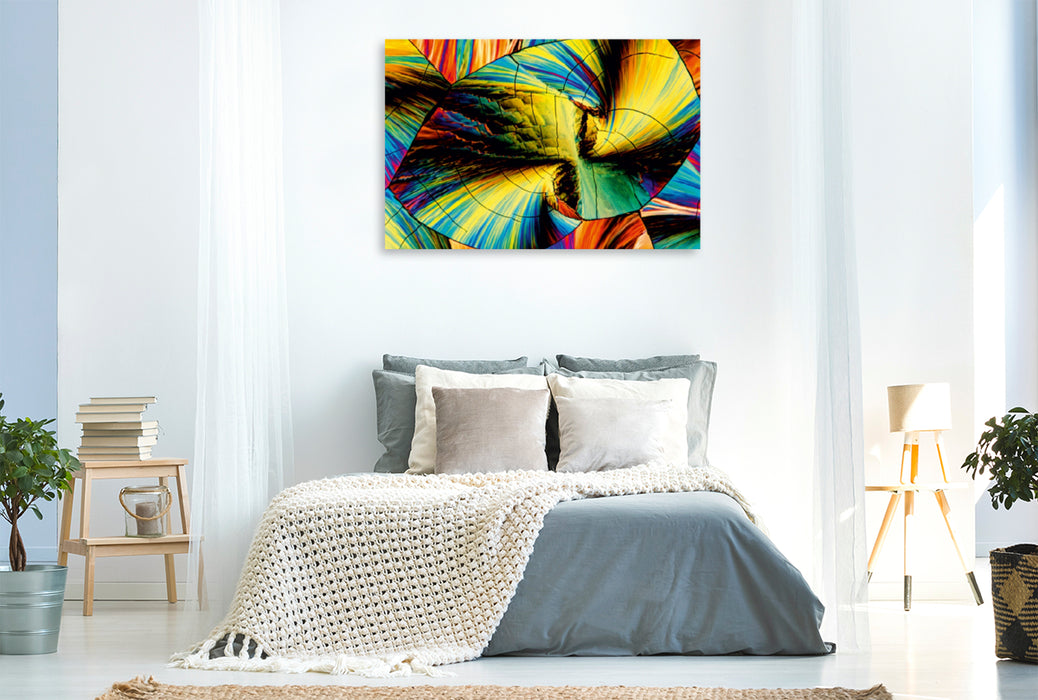 Toile textile haut de gamme Toile textile haut de gamme 120 cm x 80 cm paysage Mondes de couleurs surréalistes - acide malique 