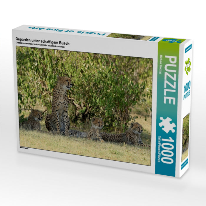 Guépards sous un buisson ombragé - Puzzle photo CALVENDO 
